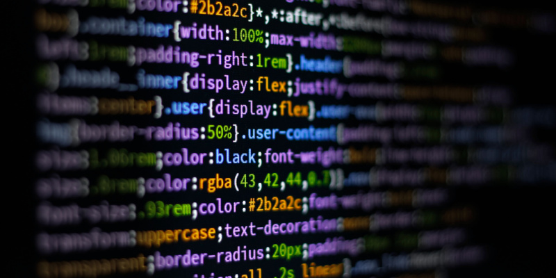 Imagem de fundo com código de CSS.